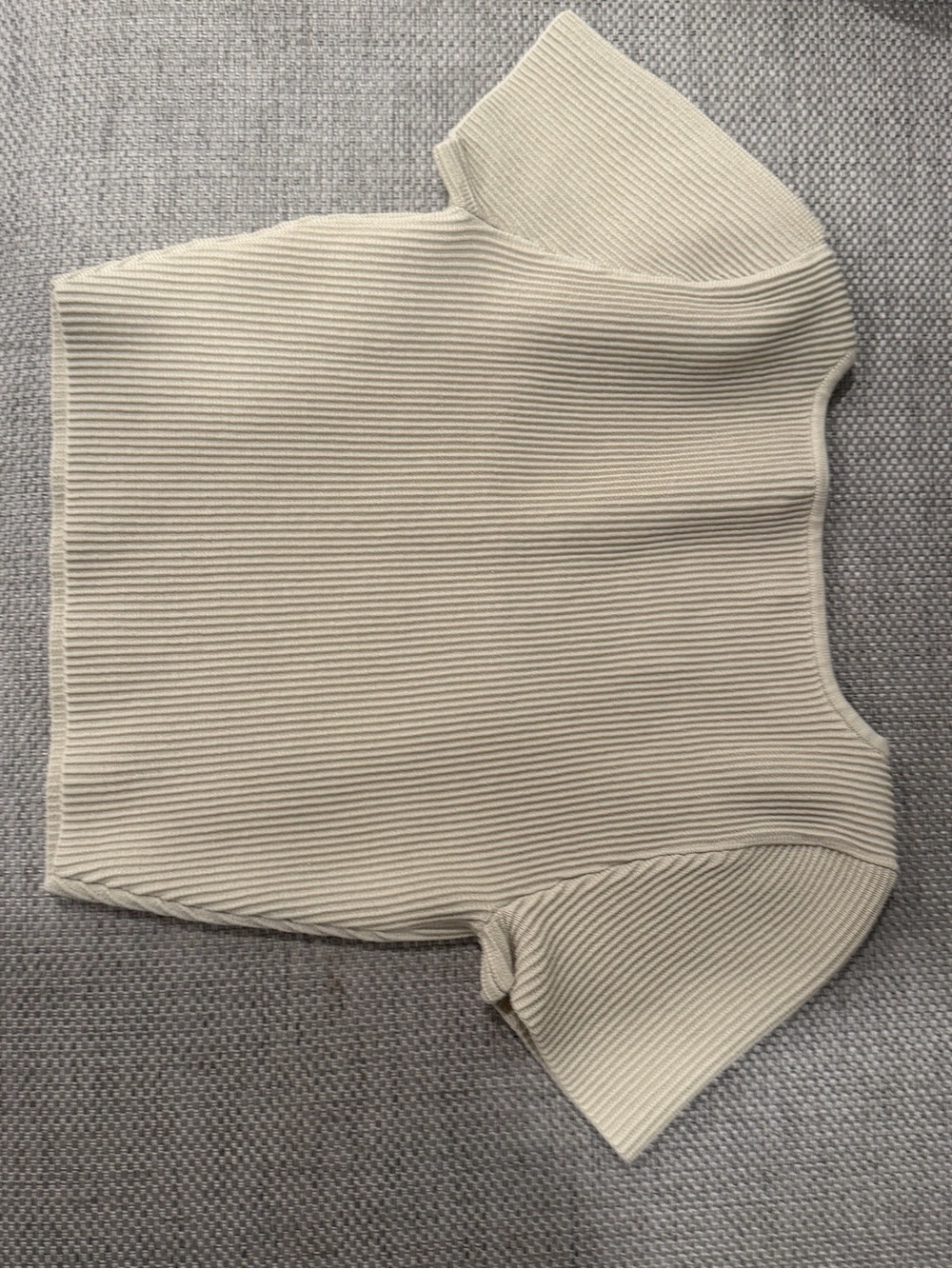 Babaton Cream Ribbed Square-Neck Crop Top - Picture 2 of 3